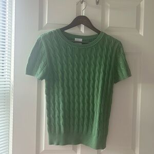 Kate Hill Short Sleeve Cable Sweater